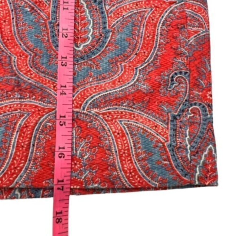 J. Crew No. 2 Pencil Skirt Womens Size 00 Red Blue Paisley STUNNING Preppy Lined - Picture 10 of 14
